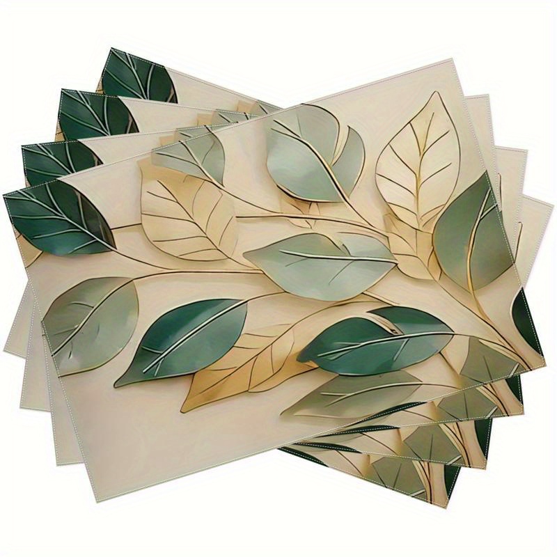 Outdoor Furniture Dining - Metallic Gold Green Leaf Art Print