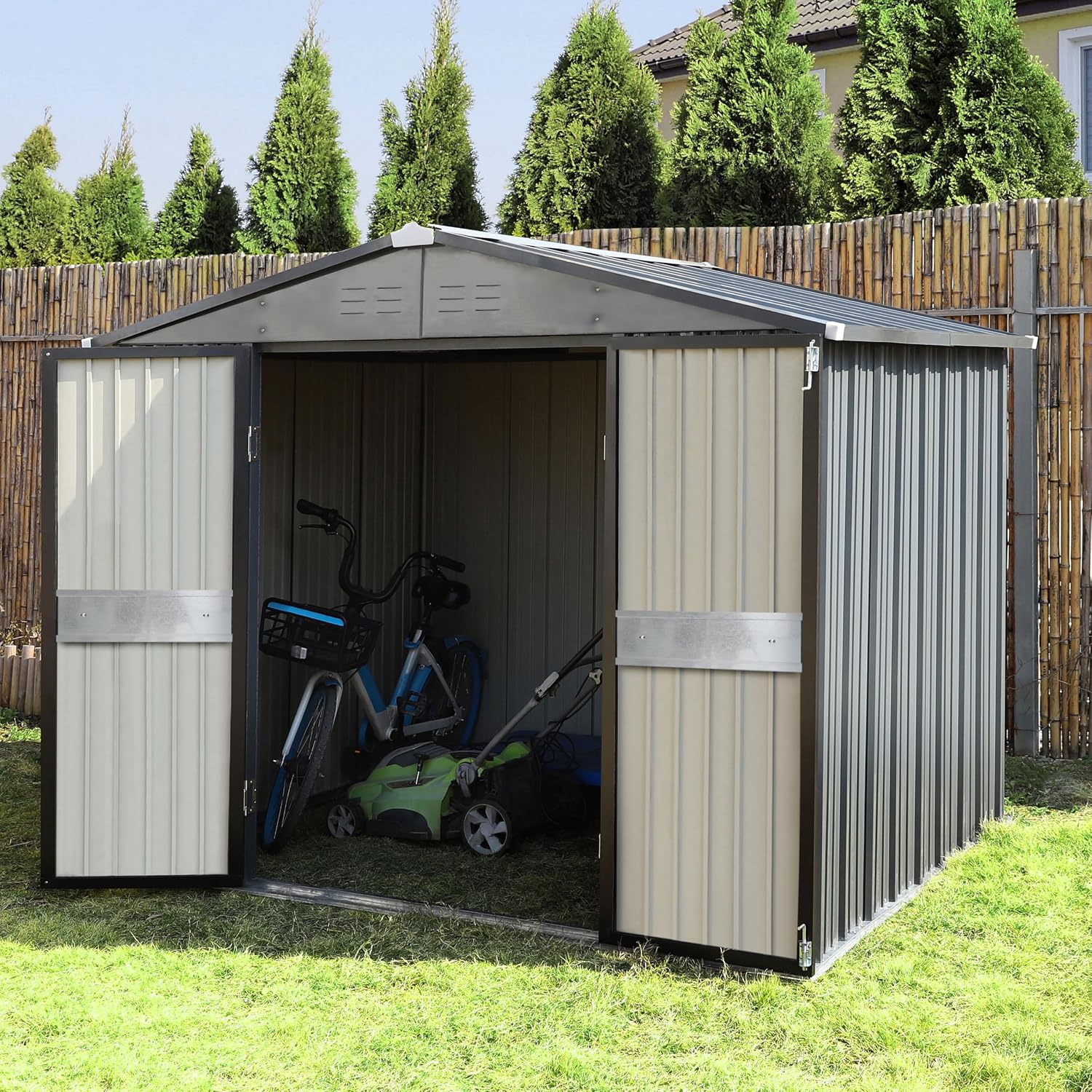10' x 10' Outdoor Storage Shed - đánh giá và giá Outdoor Furniture Metal