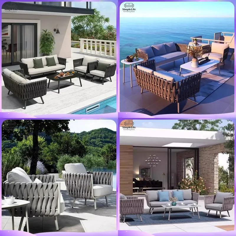 Outdoor Rattan Sofa Set for Ga - đánh giá và giá Rattan Lounge Set